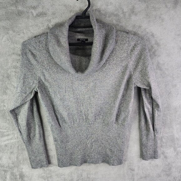 Womens Heather Gray APT 9 Sweater Cowl Neck Long Sleeve Size XL - Picture 2 of 11